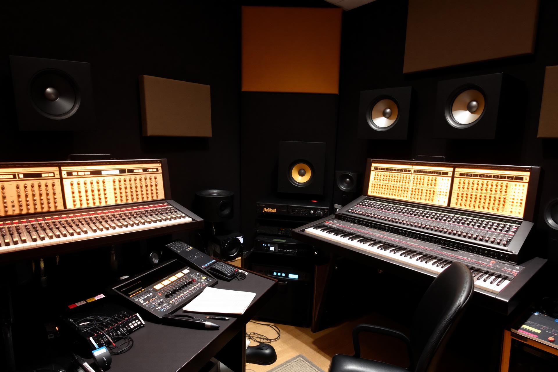 High end mastering studio with analog gear